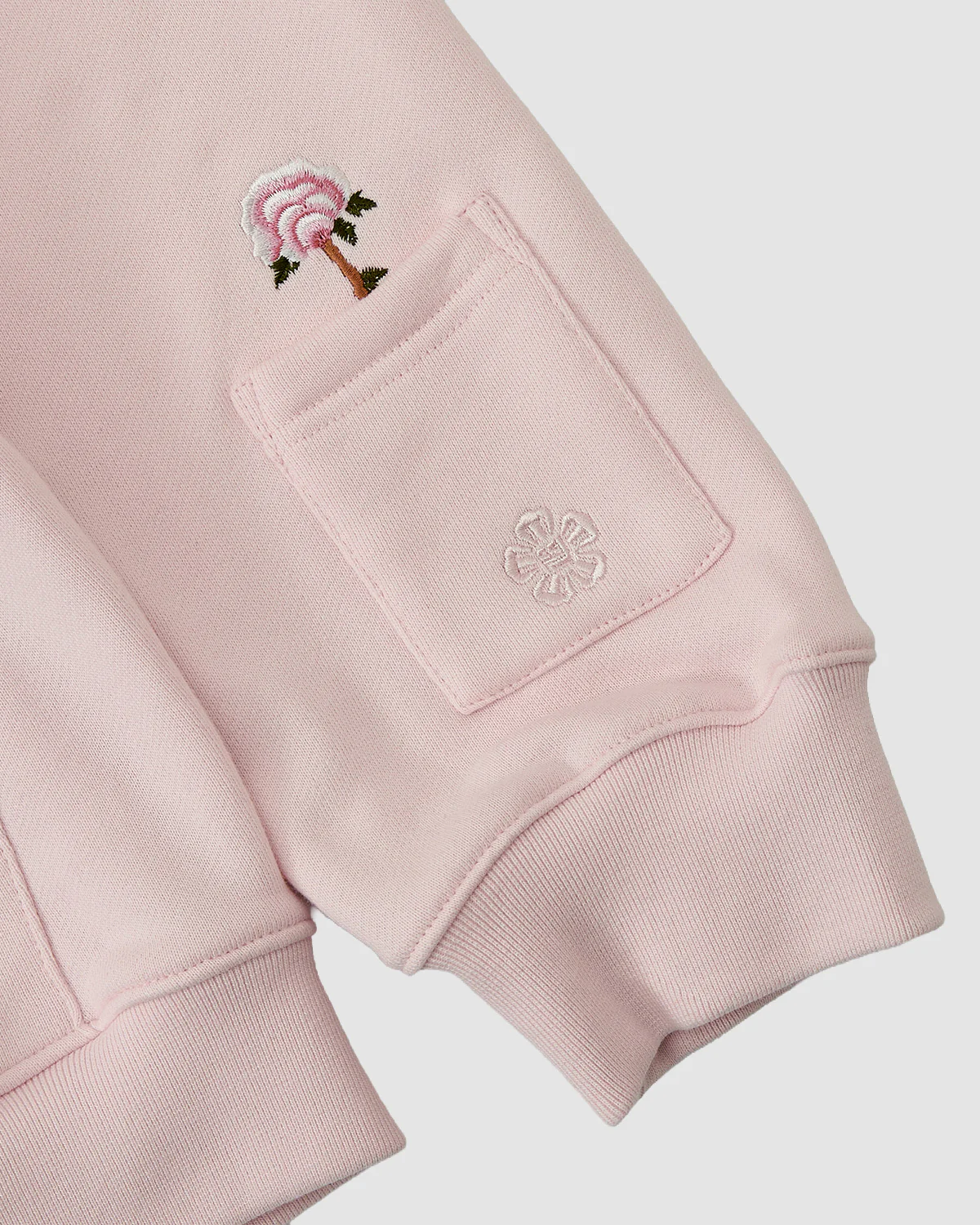 BABY PINK FLOWER KNOT ZIP UP HOODIE - Image 4