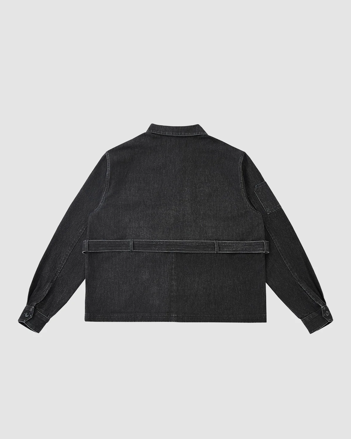 BLACK ASYMMETRIC WORK JACKET - Image 7