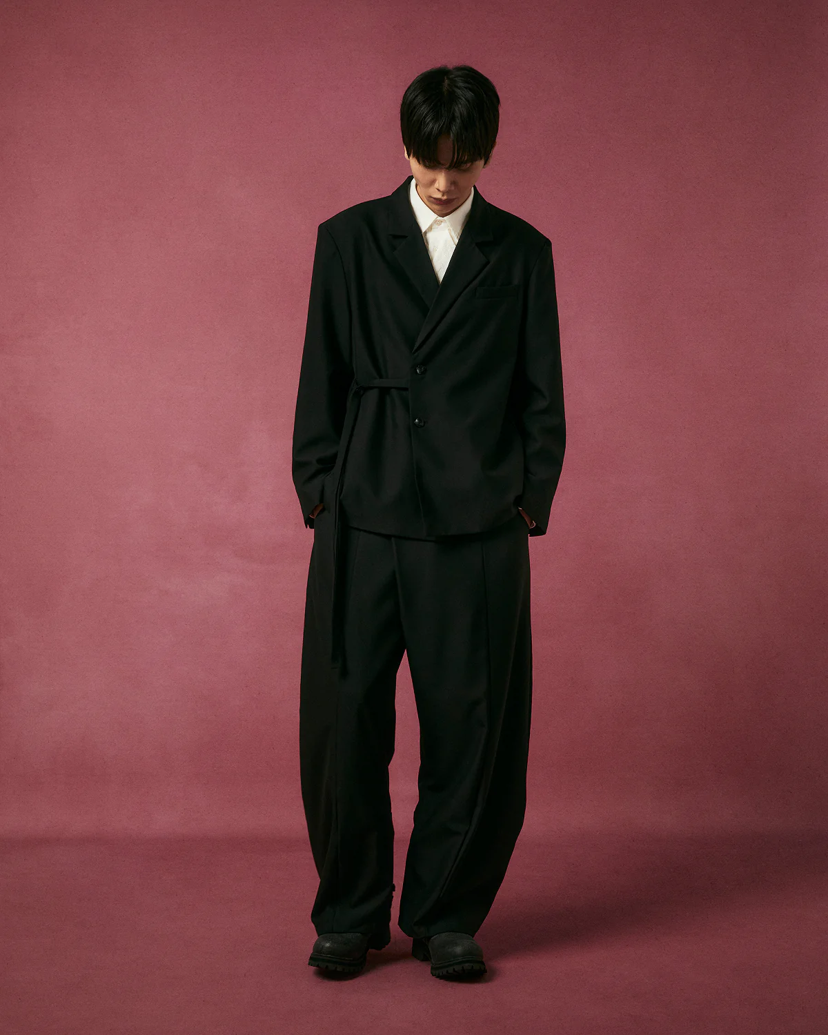 BLACK PLEATED HANBOK SLACKS - Image 3