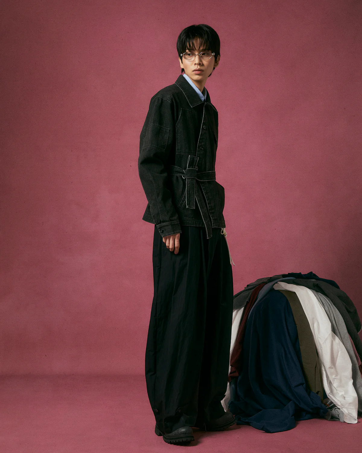 BLACK ASYMMETRIC WORK JACKET - Image 4