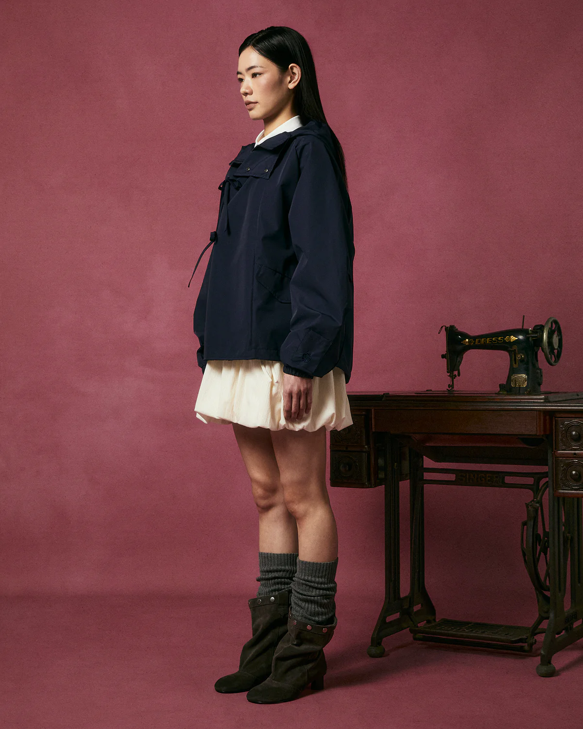 NAVY JEOGORI TIE SHELL JACKET - Image 4