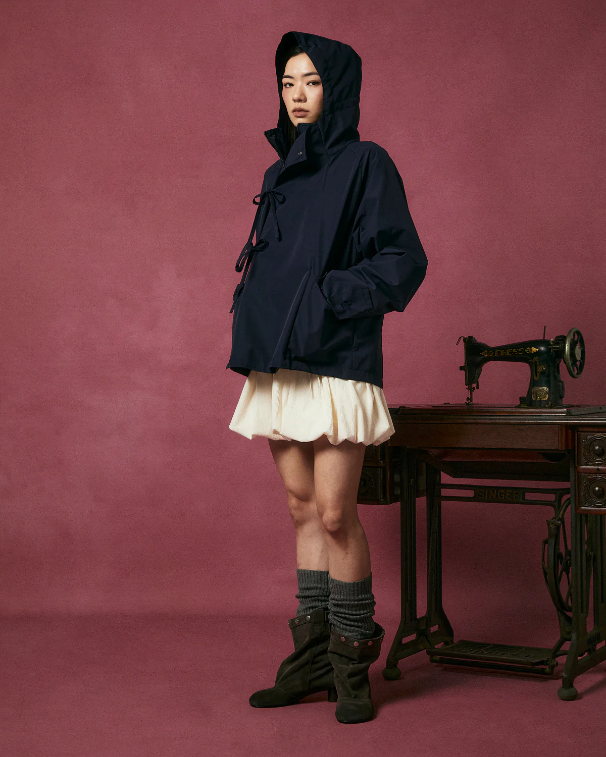 NAVY JEOGORI TIE SHELL JACKET - Image 5