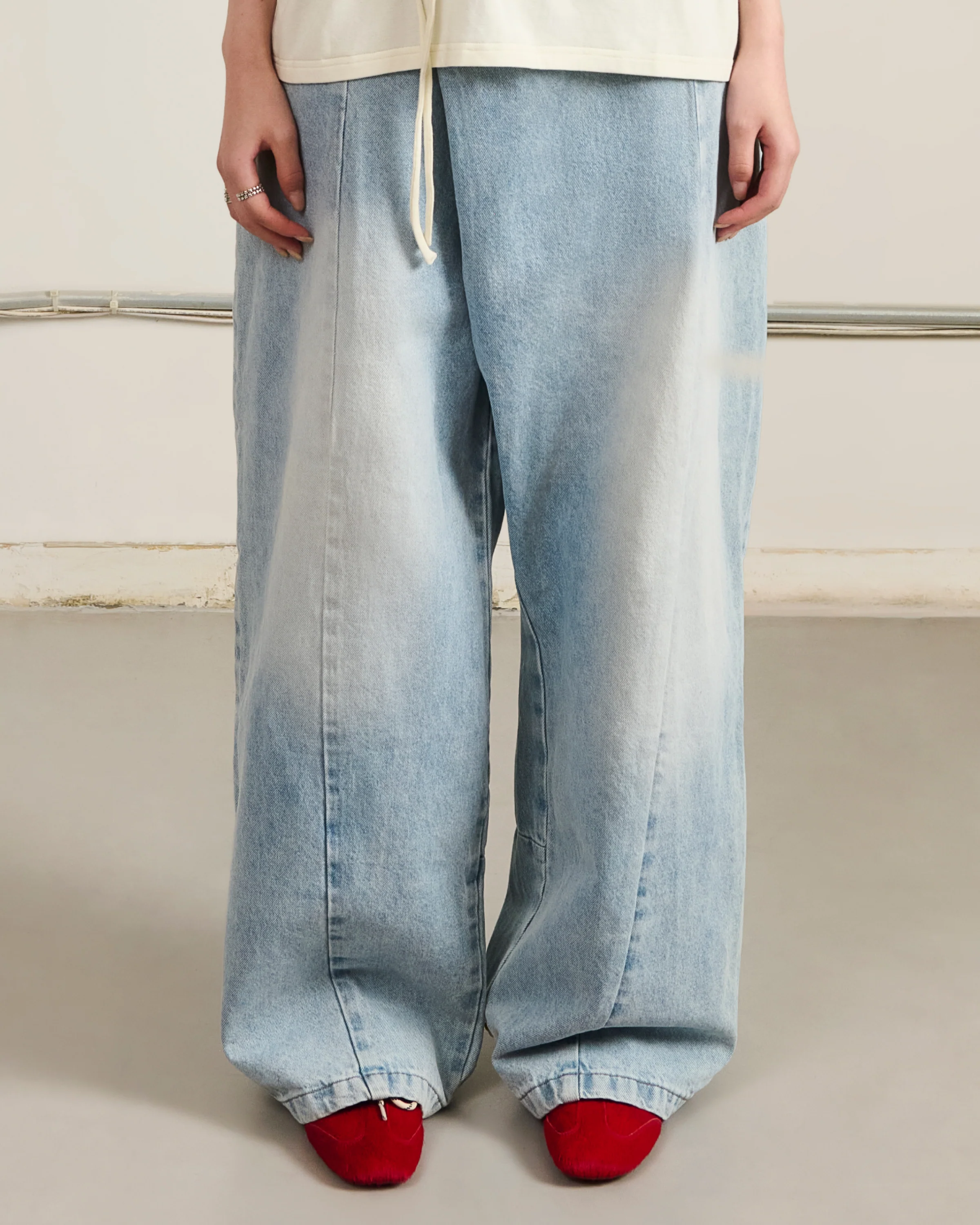 SKY BLUE HANBOK DENIM PANTS - Image 2