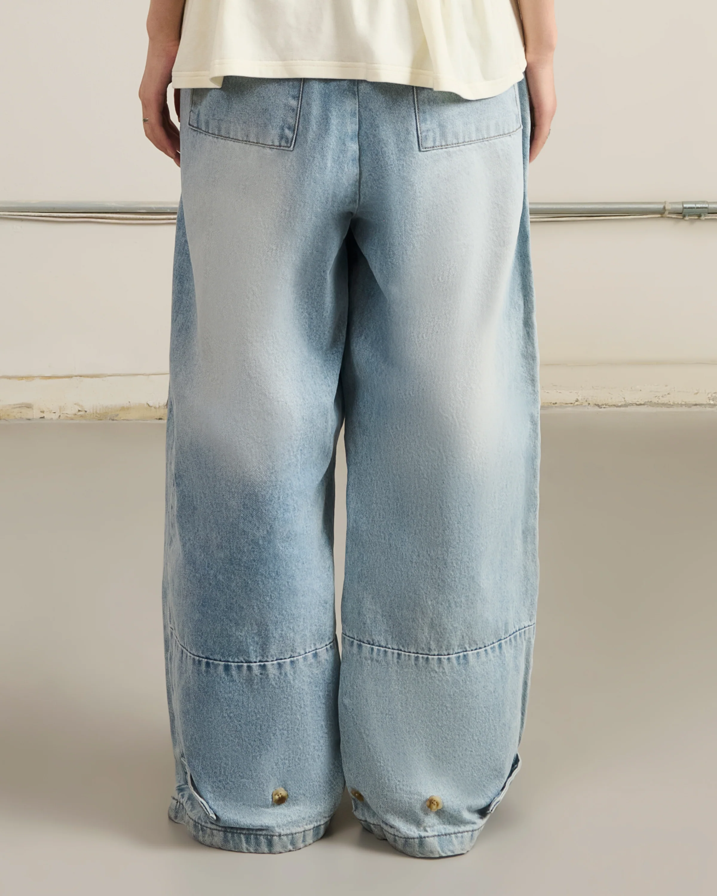 SKY BLUE HANBOK DENIM PANTS - Image 4